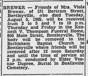 Viola Brewer obit